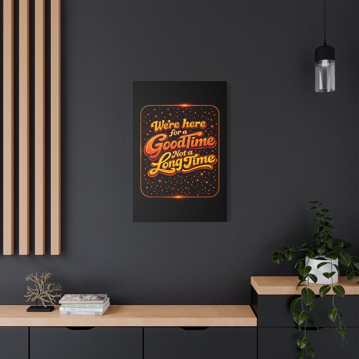 70s Retro Neon Canvas Print | Funky Quote Wall Art