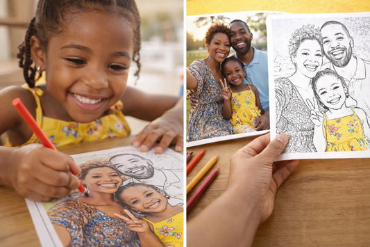 Custom Photo Coloring Page | Personalized Family Keepsake (Digital Download)
