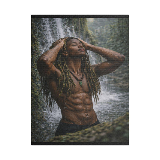 King Caelus | Afrocentric Masculine Wall Art | Spiritual Black Man Waterfall | Digital Download Printable