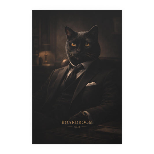 Noir Cat Art Print | The Boardroom, Obsidian Society