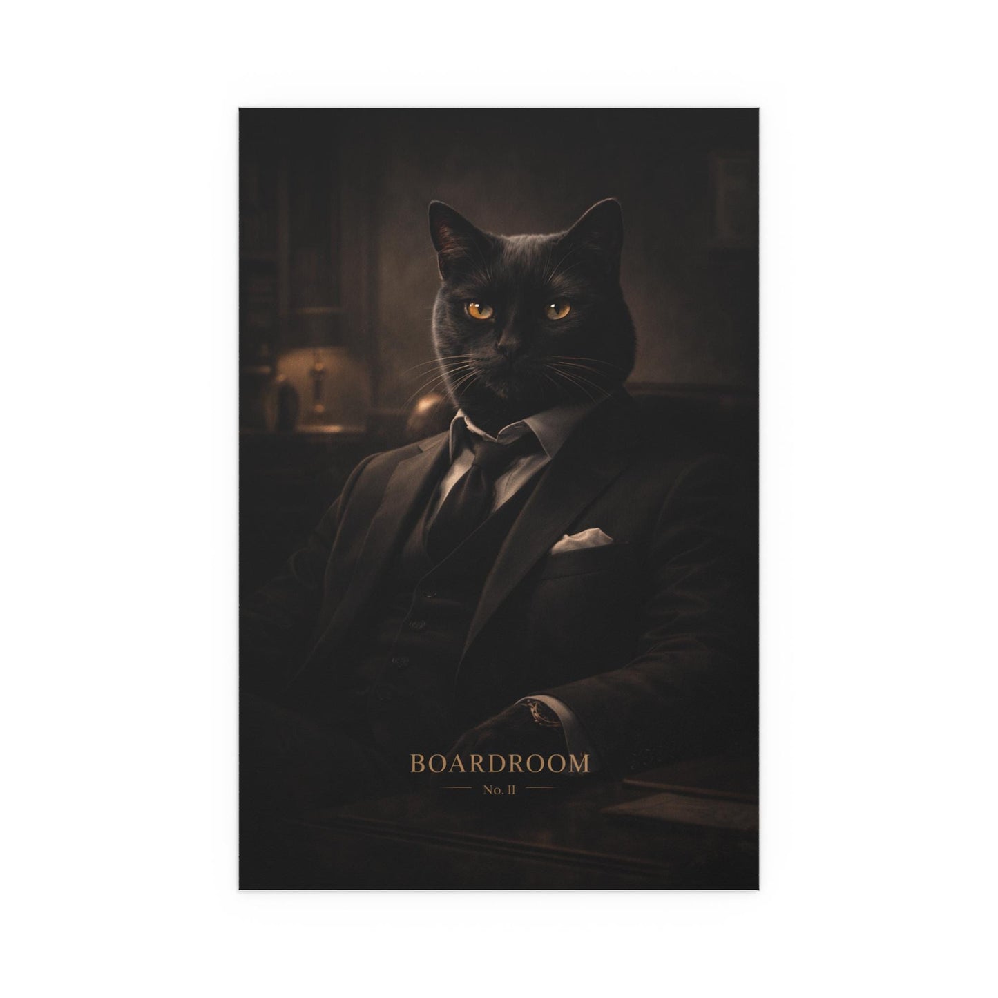 Noir Cat Art Print | The Boardroom, Obsidian Society