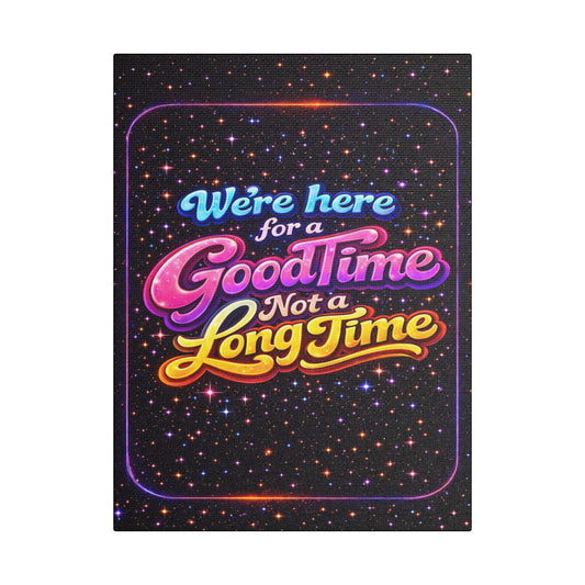 Retro Neon Canvas Print | 70s Funky Quote Wall Art