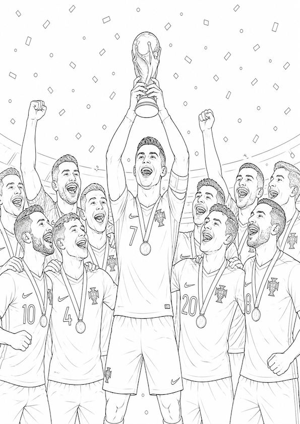 Portugal 2026 World Cup Colouring Book | Football Fan Activity Book (20 Pages)