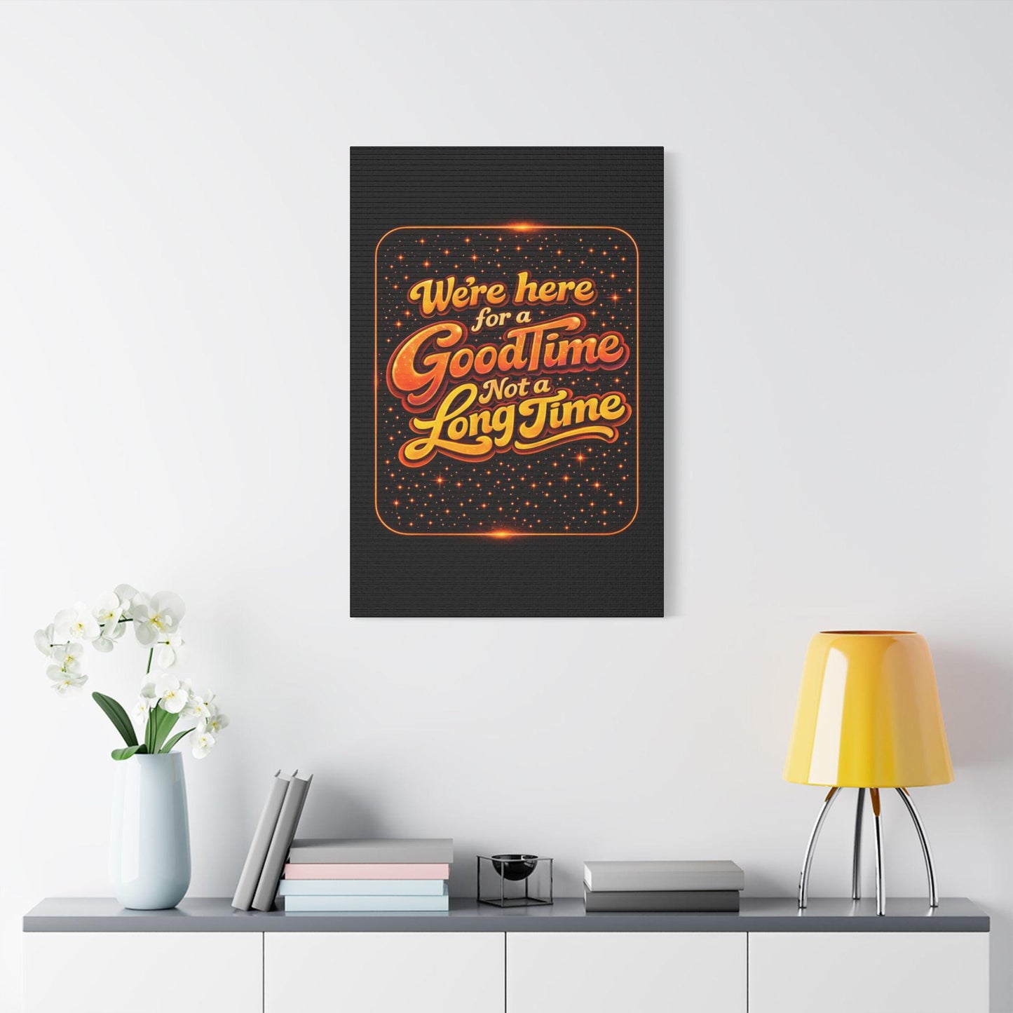 70s Retro Neon Canvas Print | Funky Quote Wall Art
