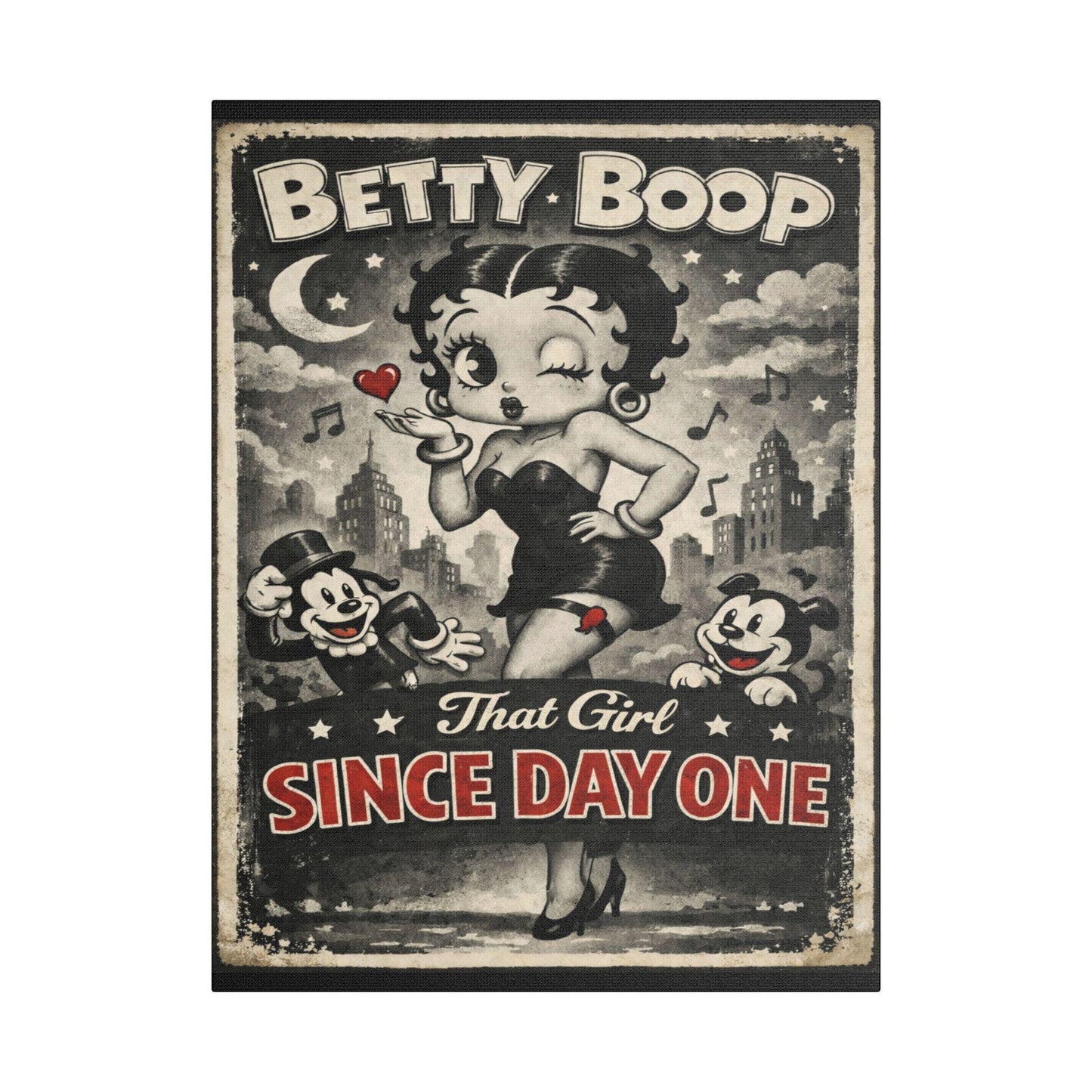 Betty Boop Canvas Print | 1930s Retro Cartoon Wall Art