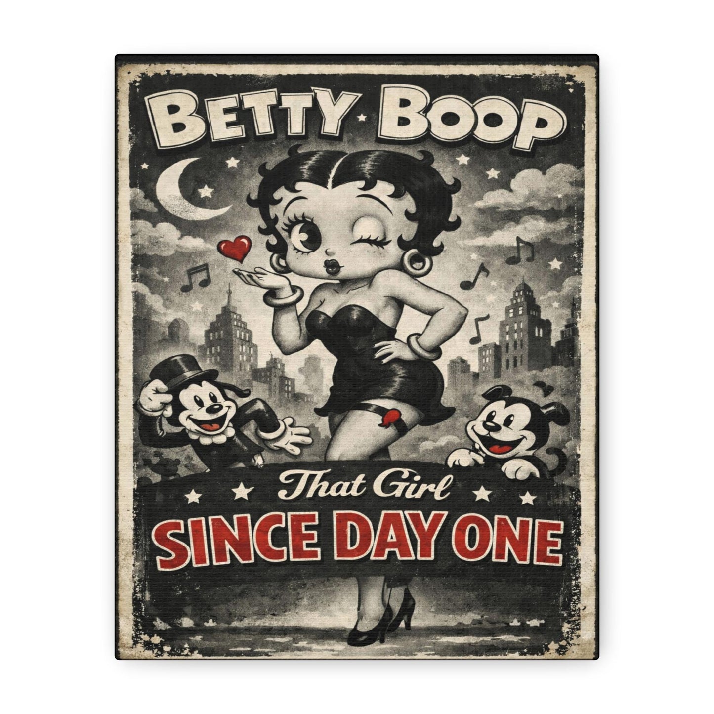 Betty Boop Canvas Print | 1930s Retro Cartoon Wall Art