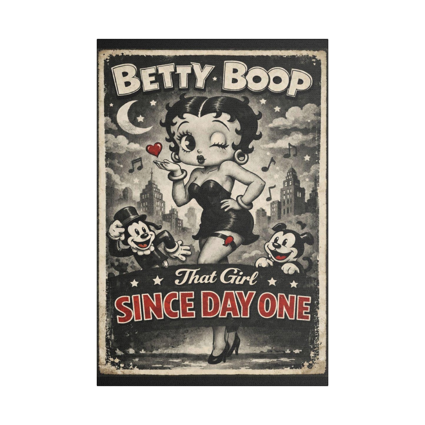 Betty Boop Canvas Print | 1930s Retro Cartoon Wall Art