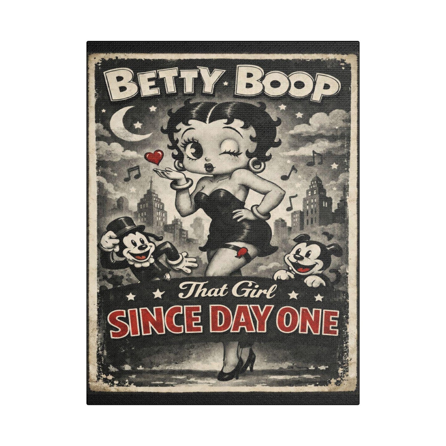 Betty Boop Canvas Print | 1930s Retro Cartoon Wall Art