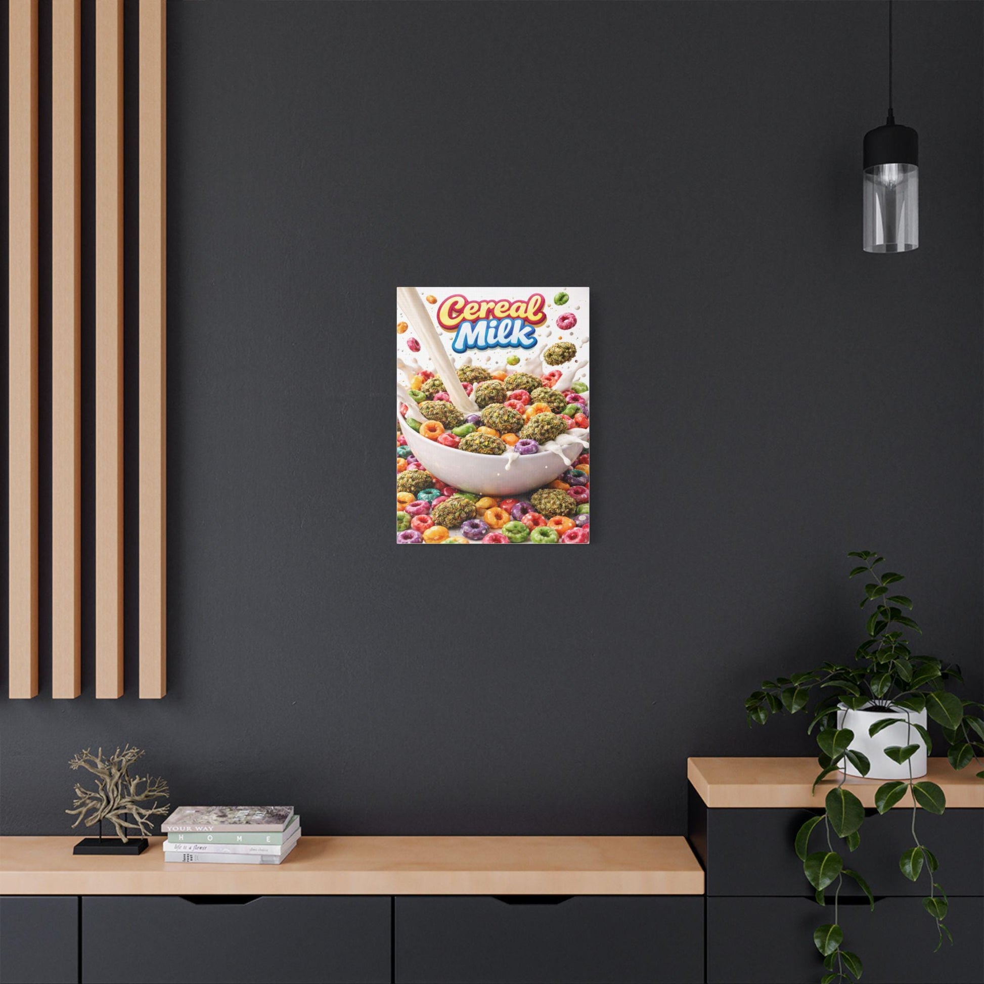 Cereal Milk Cannabis Wall Art Canvas | Candy Strain Artwork | Colourful Weed Decor | Pop Art Stoner Canvas | Modern Cannabis Print