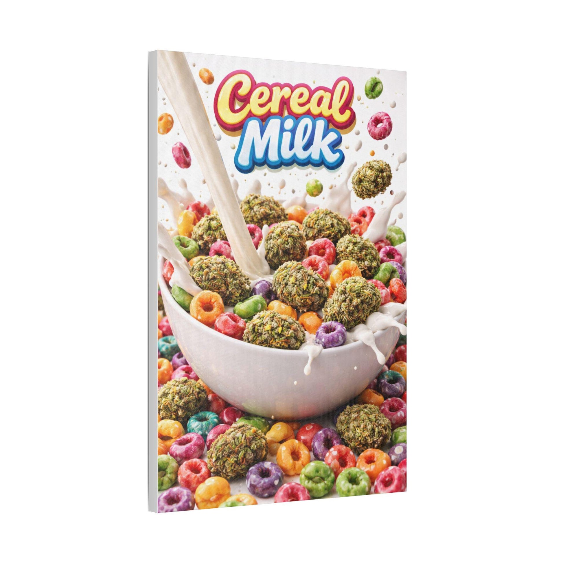 Cereal Milk Cannabis Wall Art Canvas | Candy Strain Artwork | Colourful Weed Decor | Pop Art Stoner Canvas | Modern Cannabis Print