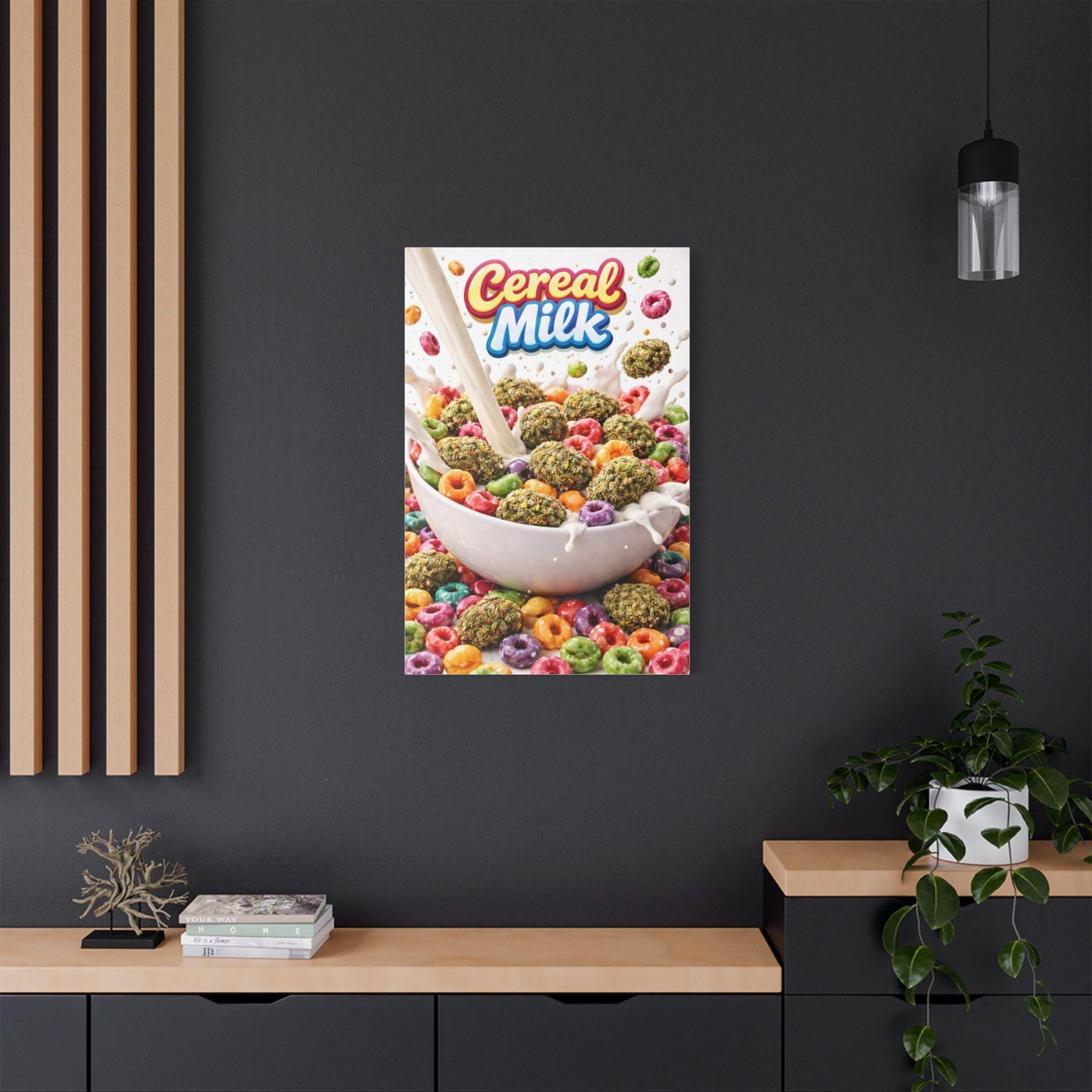 Cereal Milk Cannabis Wall Art Canvas | Candy Strain Artwork | Colourful Weed Decor | Pop Art Stoner Canvas | Modern Cannabis Print