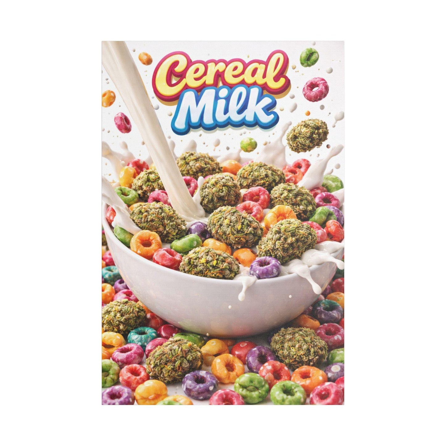 Cereal Milk Cannabis Wall Art Canvas | Candy Strain Artwork | Colourful Weed Decor | Pop Art Stoner Canvas | Modern Cannabis Print
