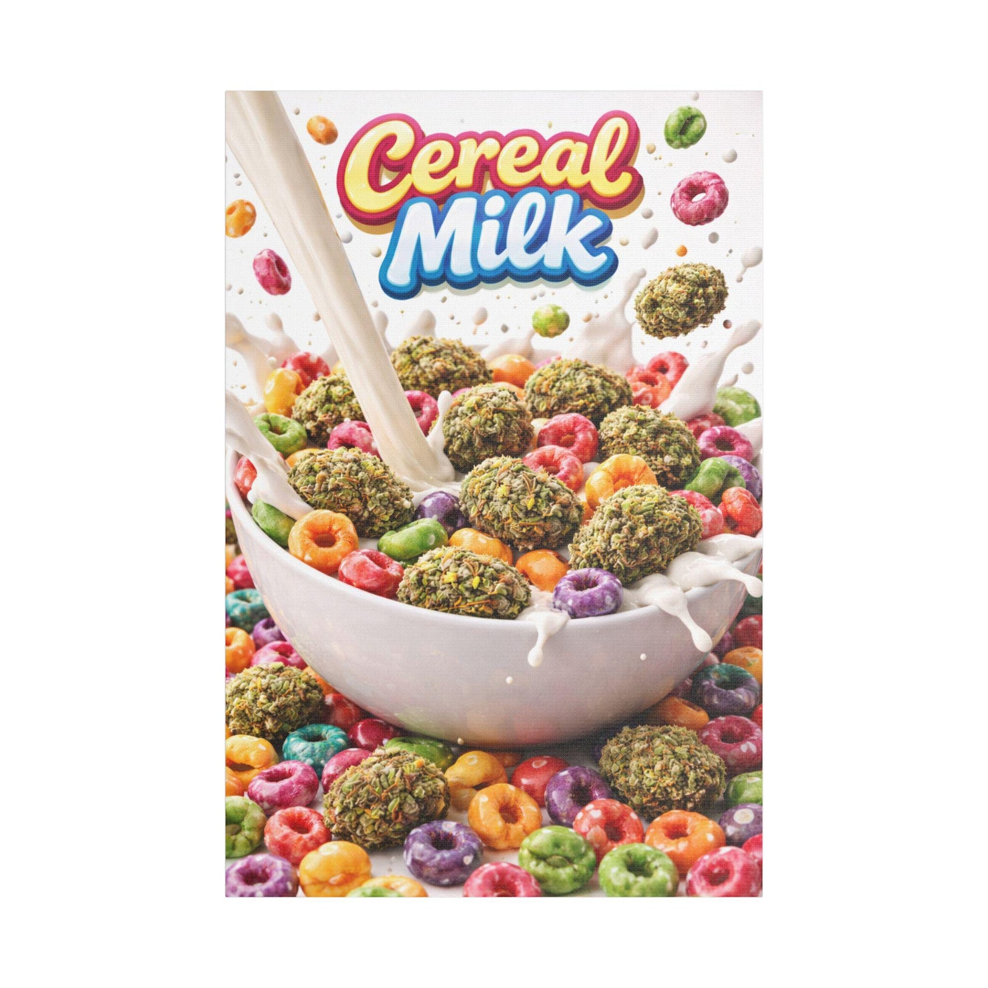 Cereal Milk Cannabis Wall Art Canvas | Candy Strain Artwork | Colourful Weed Decor | Pop Art Stoner Canvas | Modern Cannabis Print