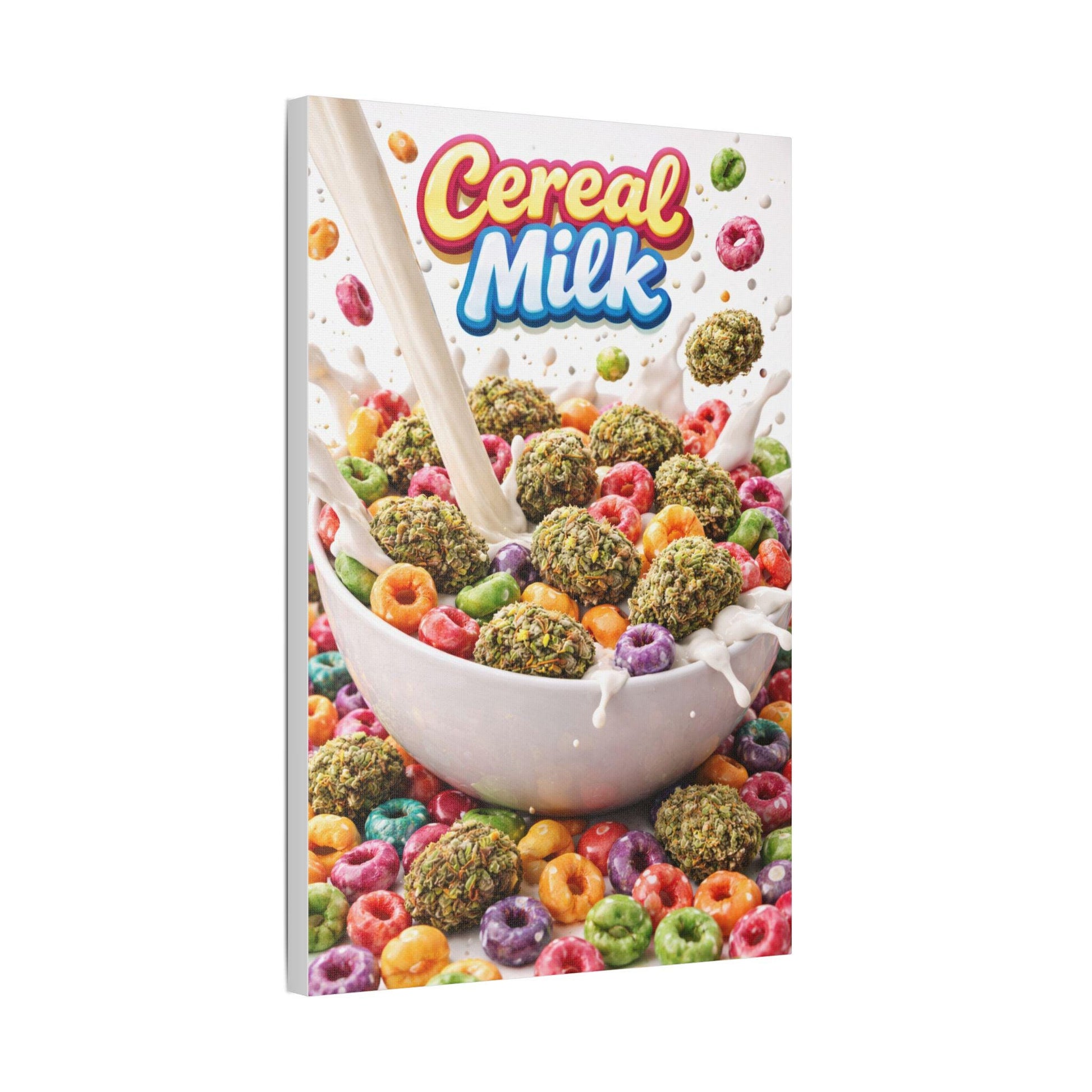 Cereal Milk Cannabis Wall Art Canvas | Candy Strain Artwork | Colourful Weed Decor | Pop Art Stoner Canvas | Modern Cannabis Print