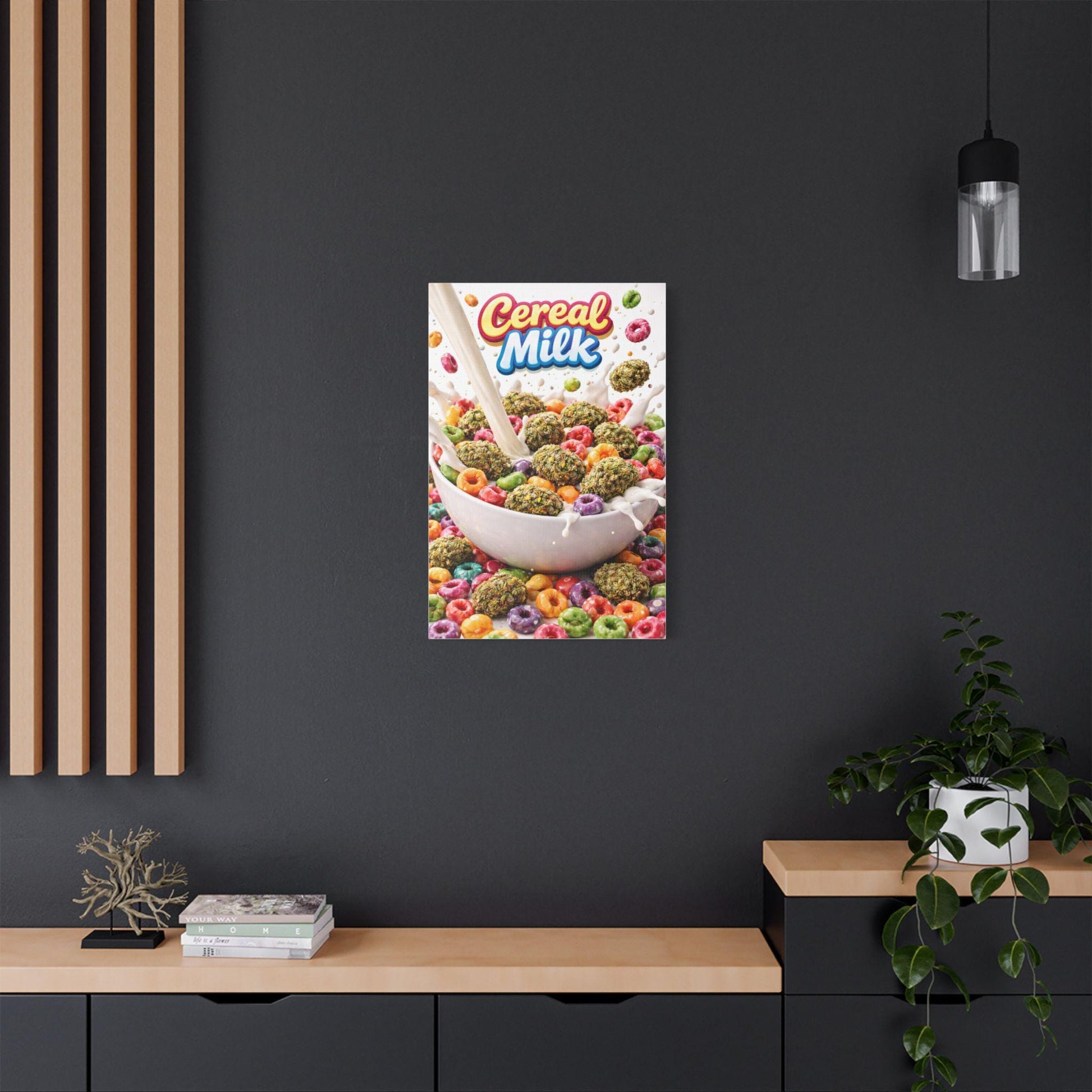Cereal Milk Cannabis Wall Art Canvas | Candy Strain Artwork | Colourful Weed Decor | Pop Art Stoner Canvas | Modern Cannabis Print