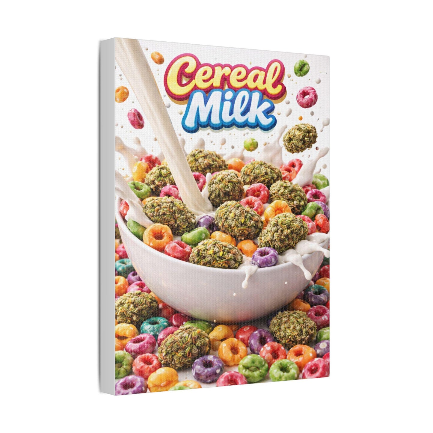 Cereal Milk Cannabis Wall Art Canvas | Candy Strain Artwork | Colourful Weed Decor | Pop Art Stoner Canvas | Modern Cannabis Print