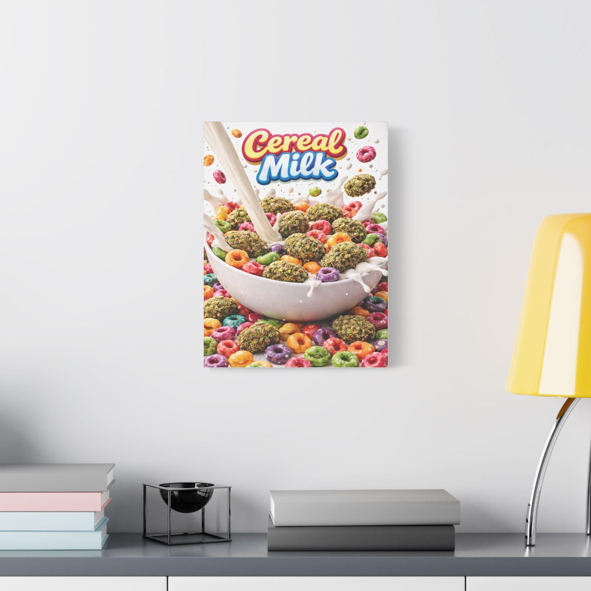 Cereal Milk Cannabis Wall Art Canvas | Candy Strain Artwork | Colourful Weed Decor | Pop Art Stoner Canvas | Modern Cannabis Print