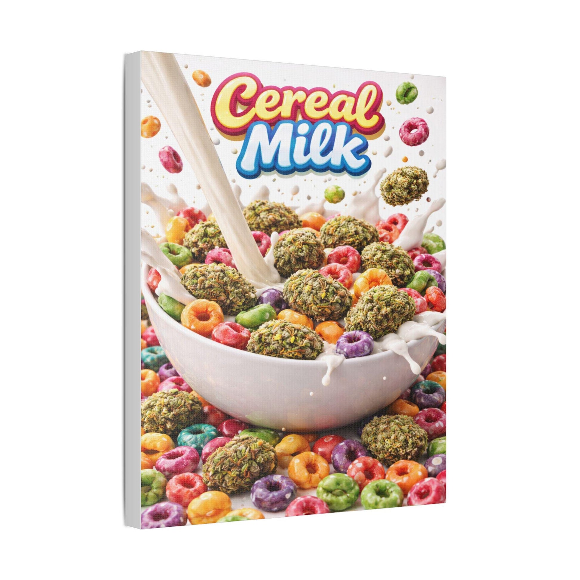Cereal Milk Cannabis Wall Art Canvas | Candy Strain Artwork | Colourful Weed Decor | Pop Art Stoner Canvas | Modern Cannabis Print