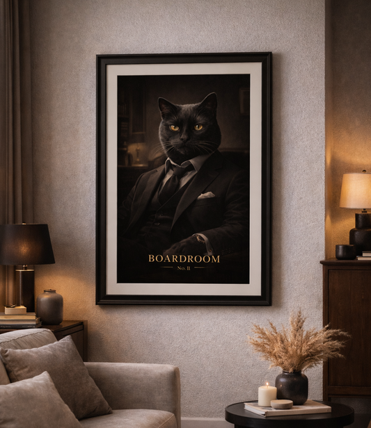 Noir Cat Collection Art Print | The Boardroom | The Obsidian Society