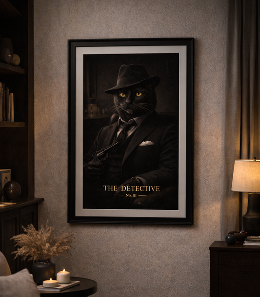 Noir Cat Collection Art Print | The Detective | The Obsidian Society