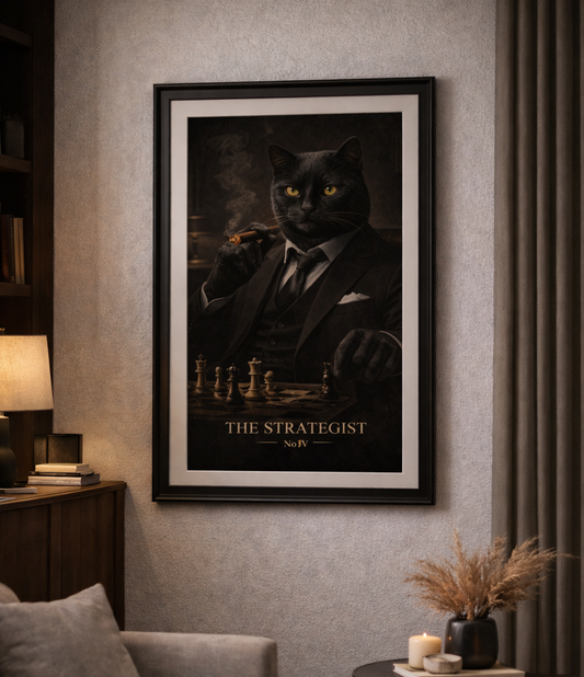 Noir Cat Collection Art Print | The Strategist | The Obsidian Society