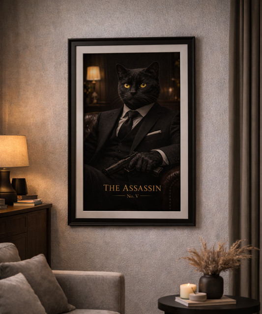 Noir Cat Collection Art Print | The Assassin | The Obsidian Society