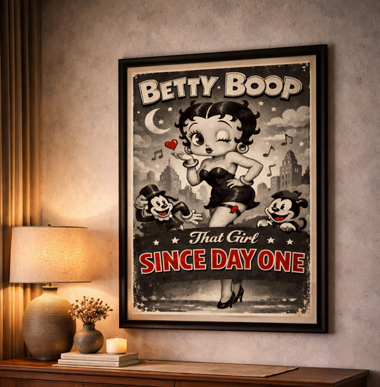 Betty Boop Canvas Print | 1930s Retro Cartoon Wall Art