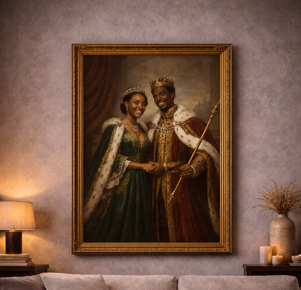 Custom Royal Portrait Canvas | Renaissance King and Queen Art