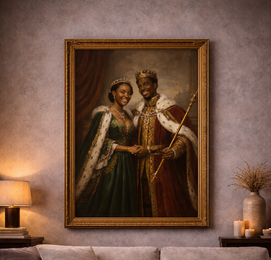 Custom Royal Portrait Canvas | Renaissance King and Queen Art
