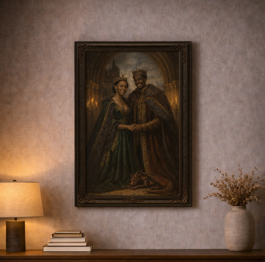 Custom Gothic Portrait Canvas | Dark Fantasy Royal Artwork