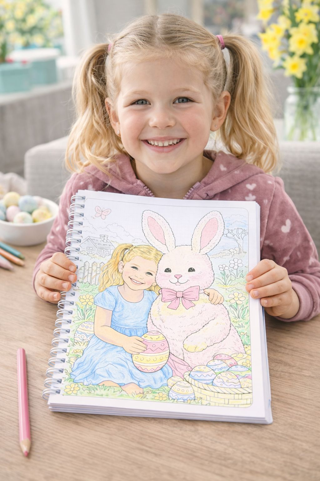 Personalised Easter Colouring Book for Kids | Custom Photo Activity Book