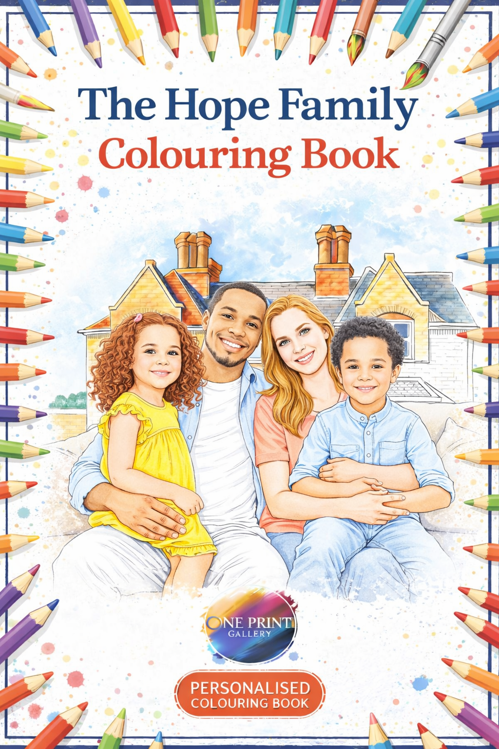 Personalised Photo Colouring Book | Custom Family Activity Book (A5)