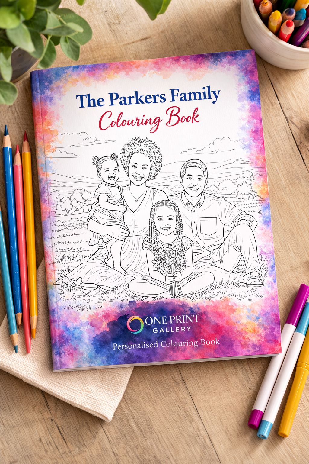 Personalised Photo Colouring Book | Custom Family Activity Book