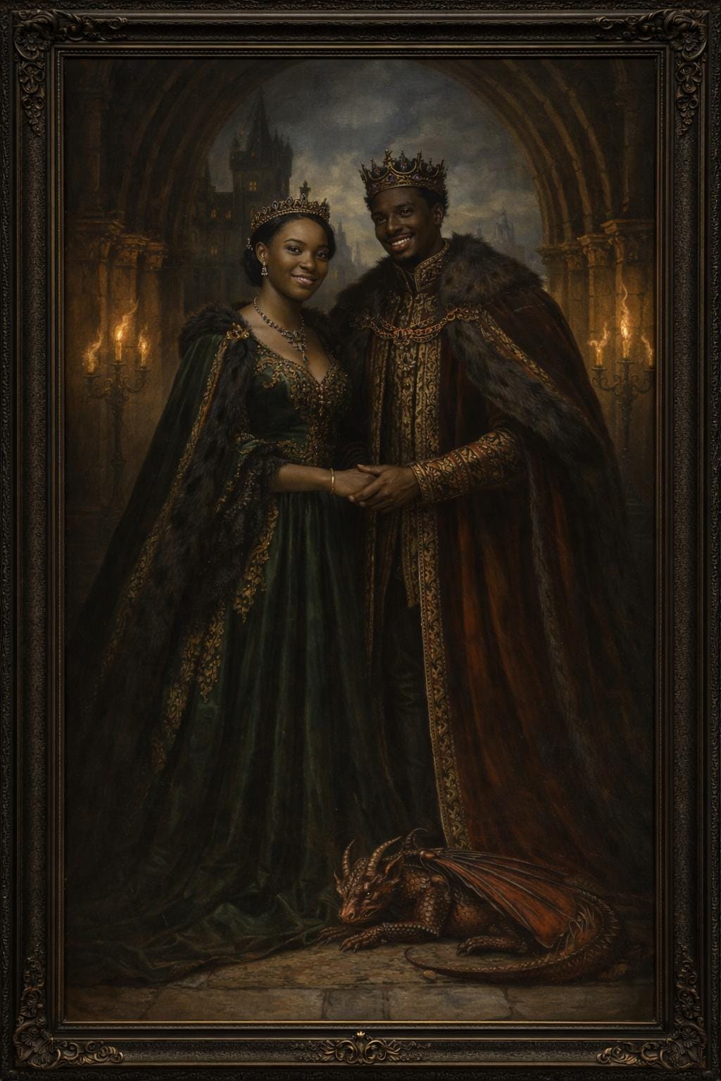 Custom Gothic Portrait Canvas | Dark Fantasy Royal Artwork