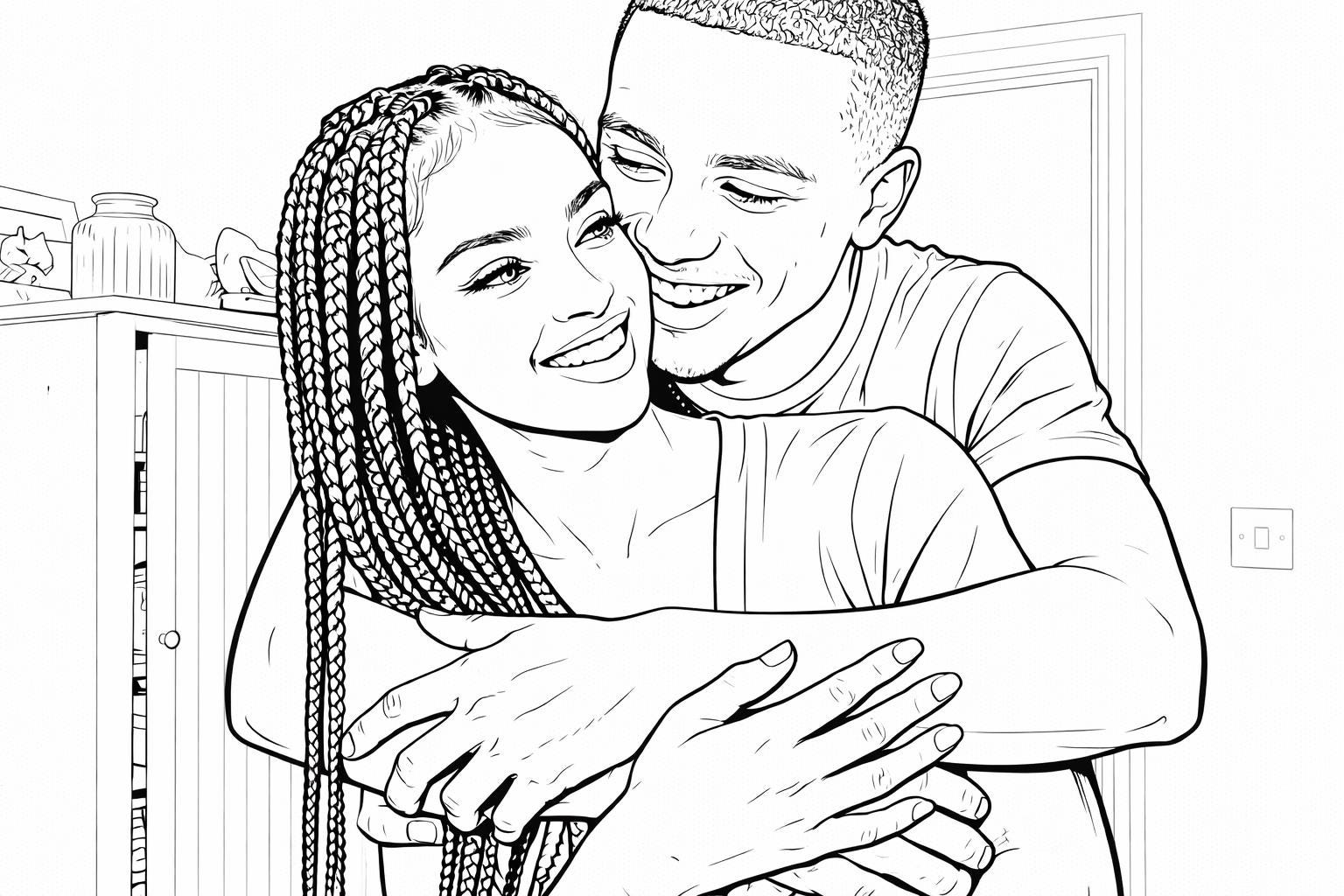 Custom Photo Coloring Page | Personalized Family Keepsake (Digital Download)