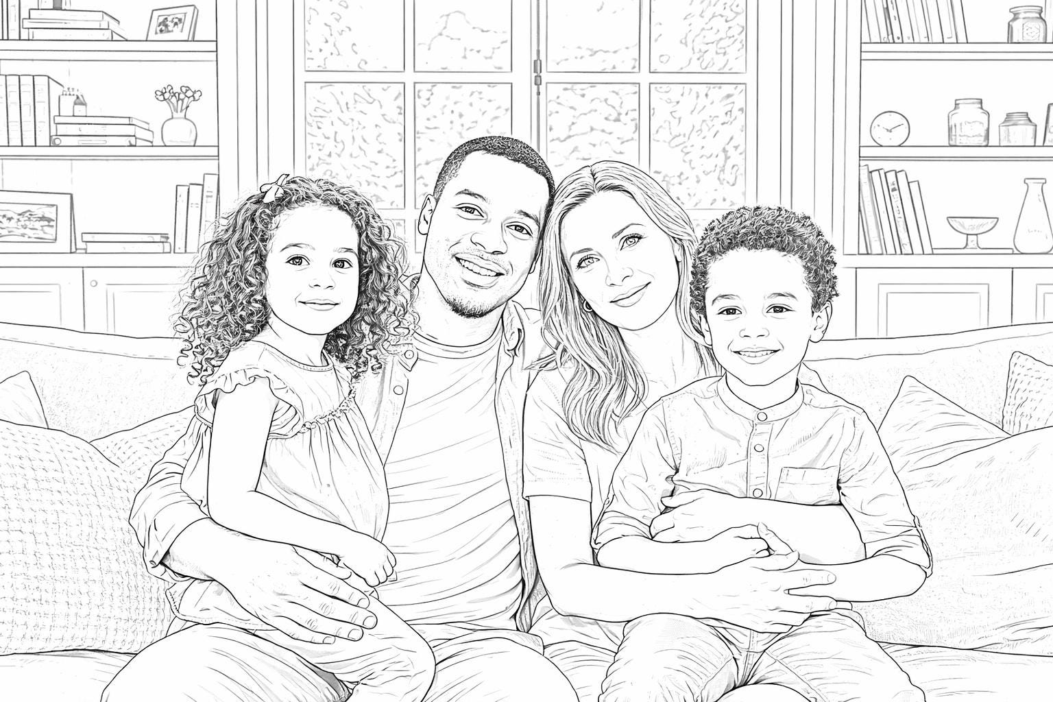 Custom Photo Coloring Page | Personalized Family Keepsake (Digital Download)