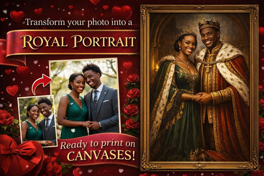 Custom Royal Portrait Canvas | Renaissance King and Queen Art