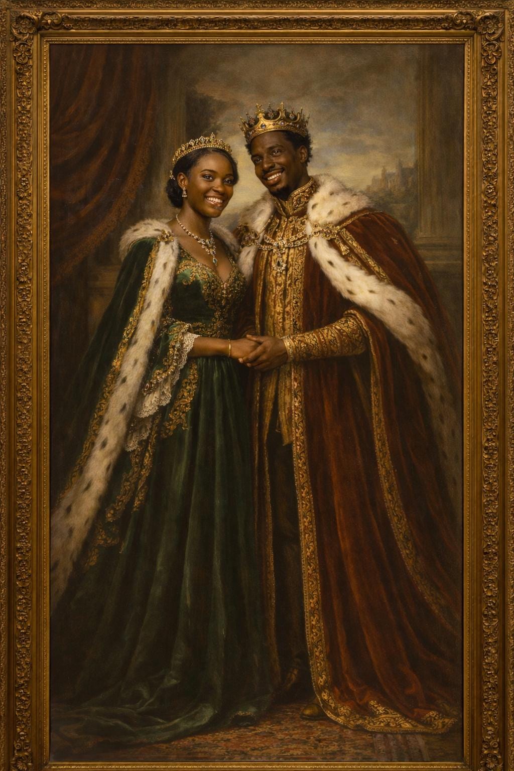 Custom Royal Portrait Canvas | Renaissance King and Queen Art
