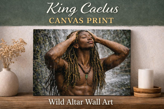 King Caelus | Afrocentric Masculine Wall Art | Spiritual Black Man Waterfall | Digital Download Printable