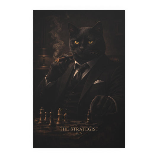 Noir Chess Cat Art Print | The Obsidian Society