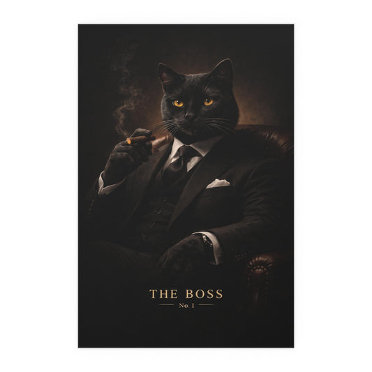 Noir Mafia Cat Art Print | Dark Humour Office Decor