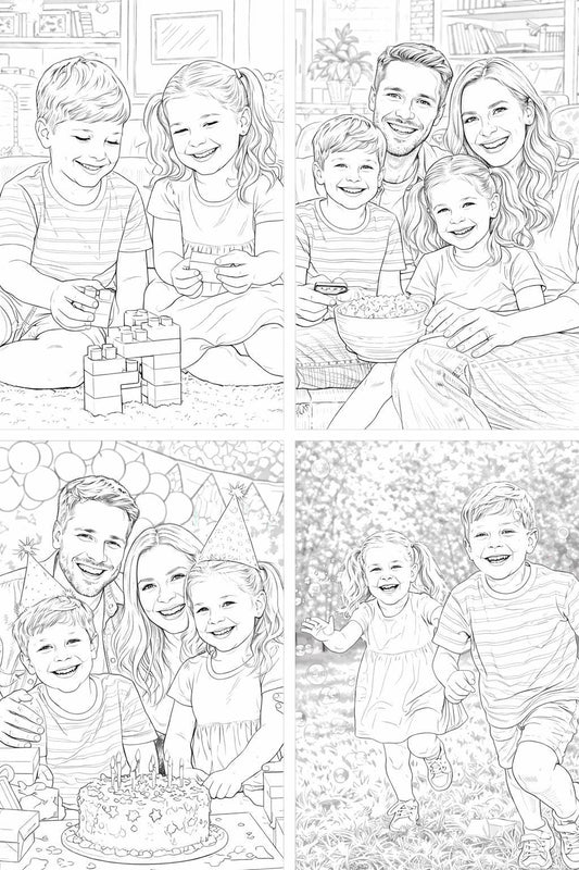 Personalized Photo Coloring Book | Custom Family Activity Book