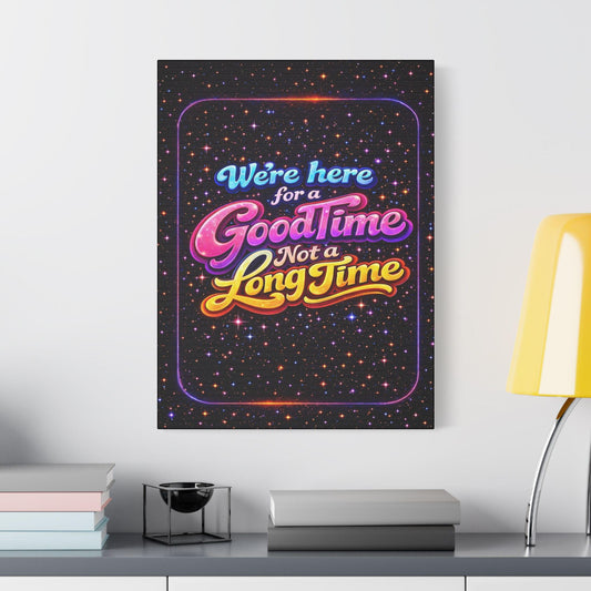 Retro Neon Canvas Print | 70s Funky Quote Wall Art