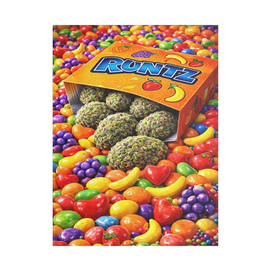 Runtz Cali Cannabis Wall Art Canvas | Candy Strain Art Print | Colourful Weed Canvas | Urban Pop Art Decor | Stoner Gift