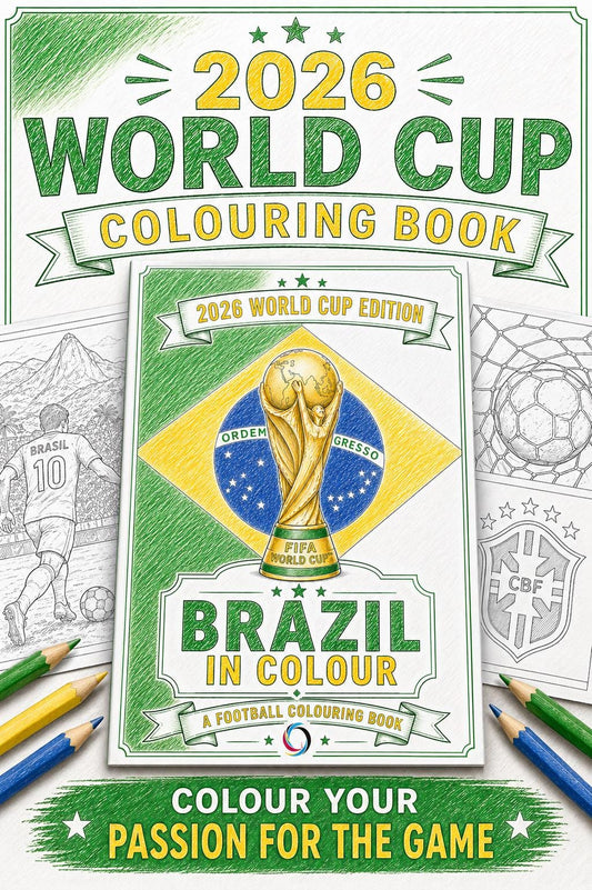 Brazil World Cup 2026 Colouring Book | Football Fan Activity Book for Kids, Adults