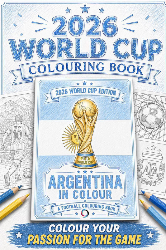 Argentina Football World Cup Colouring Book | Kids & Adults Soccer Activity Pages
