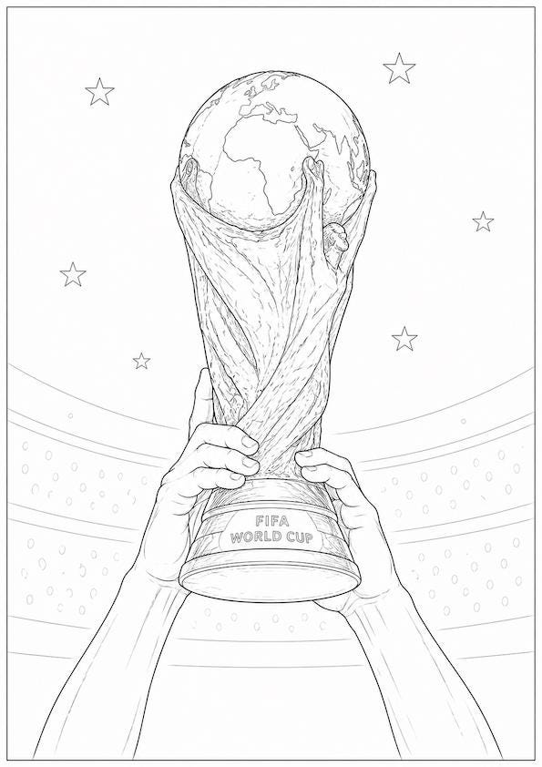 Football Legends Greatest Moments Colouring Book | World Cup Soccer Art (Digital Download)