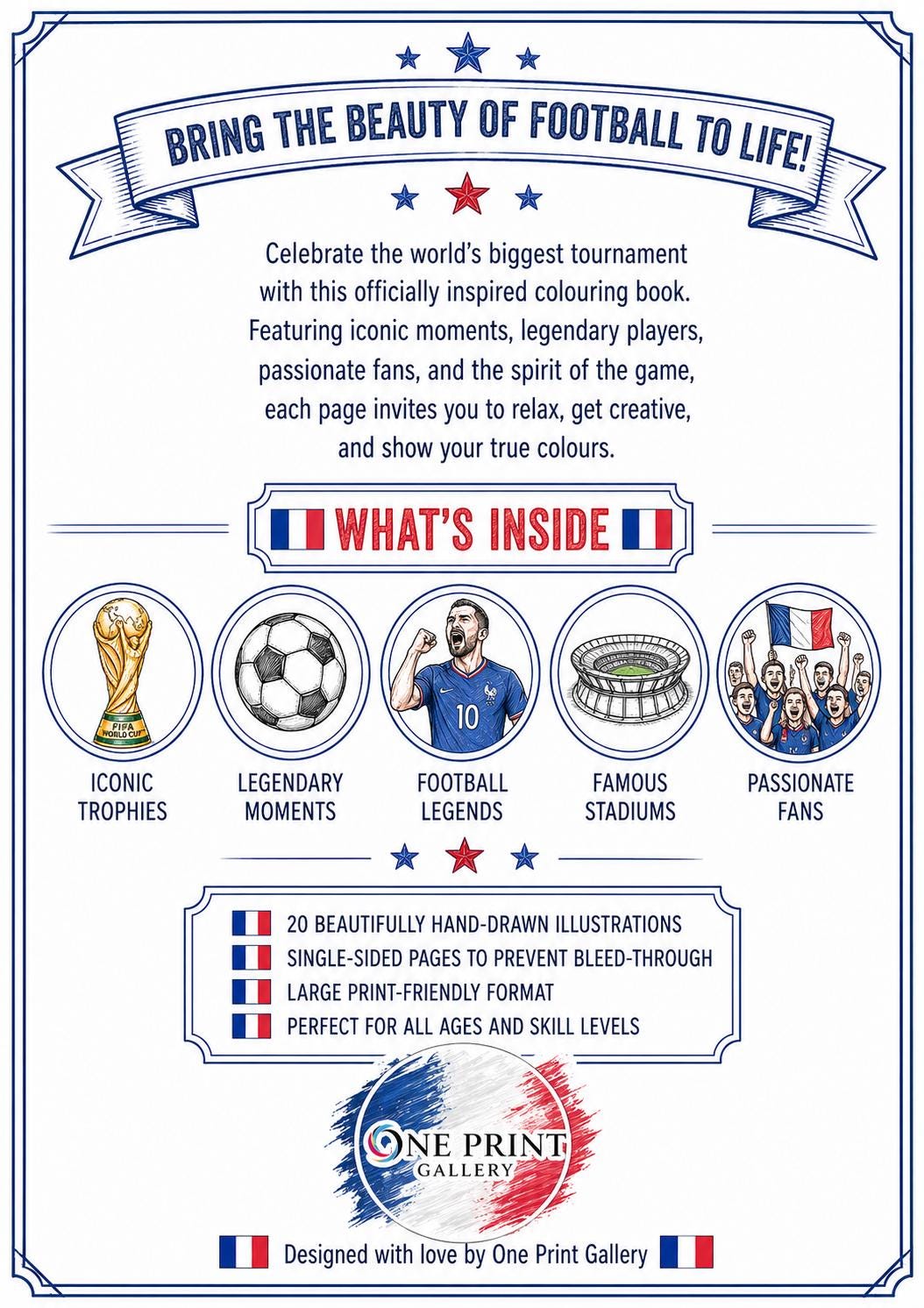 France World Cup Colouring Book | 2026 Football Activity Book for Fans