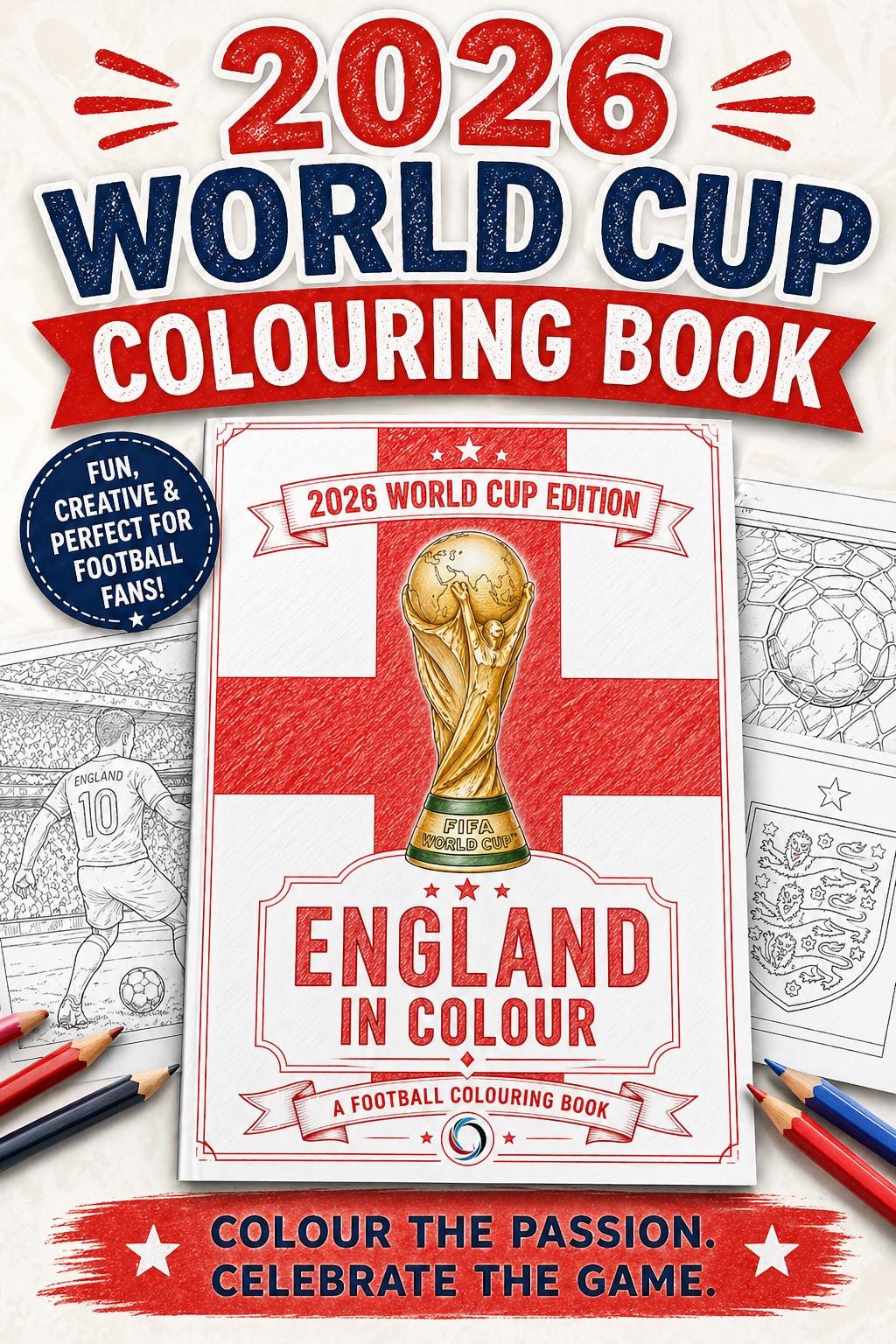 England World Cup Colouring Book | 2026 Football Activity Book for Fans