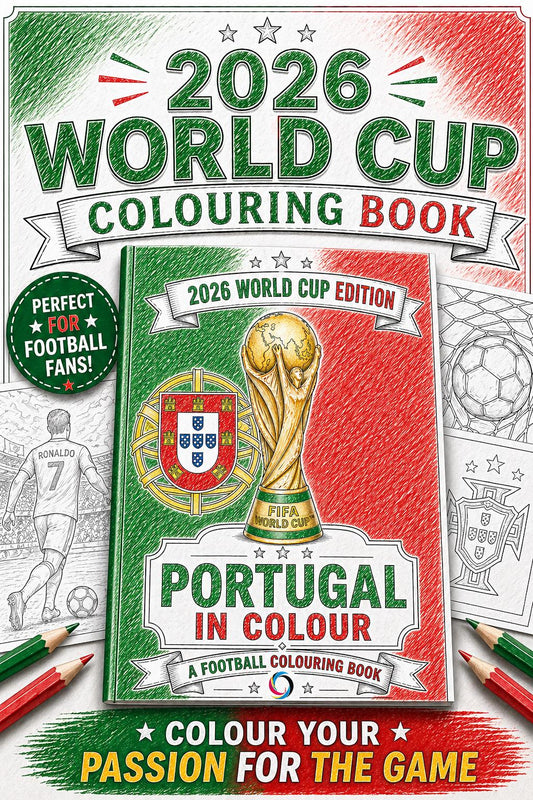 Portugal 2026 World Cup Colouring Book | Football Fan Activity Book (20 Pages)